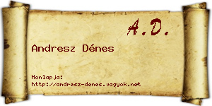 Andresz Dénes névjegykártya